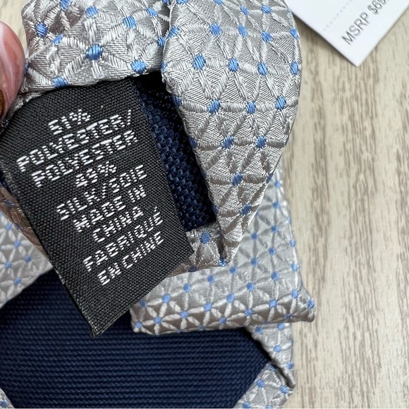 563 - Michael Kors Nester Dot Tie Silver 040 2MKC24-1048 Silk Blend $69.50 - Picture 3 of 5